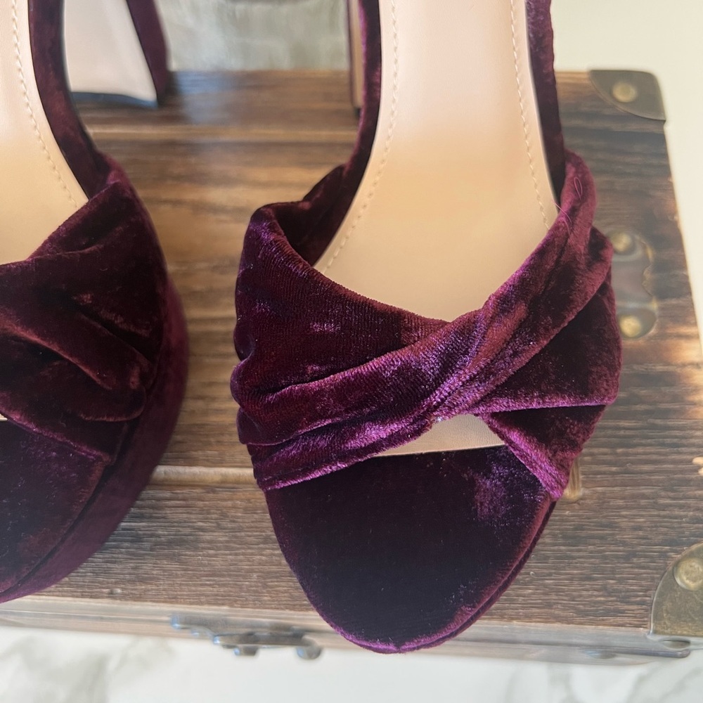 Draper James Paloma Platform Heels in Burgundy - Picture 3 of 12
